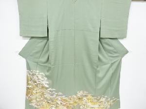 リサイクル　金彩　扇面に草花模様一つ紋色留袖